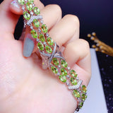 Dark Purple Crystal Women Bracelets with CZ Anniversary Gift 925 Silver