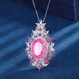 Emerald Zirconia Pendant Necklace Silver Choker Party Jewelry