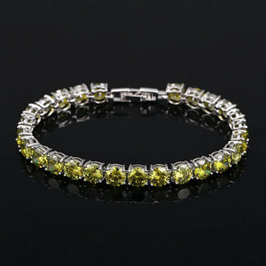 Zircon Tennis Bracelet 925 Silver Bangle Wedding Party Jewelry