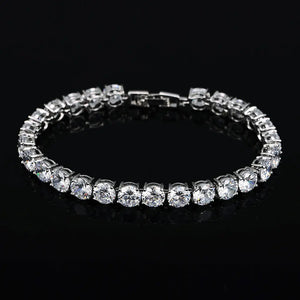 Zircon Tennis Bracelet 925 Silver Bangle Wedding Party Jewelry