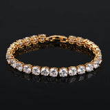 Zircon Tennis Bracelet 925 Silver Bangle Wedding Party Jewelry