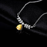 Women's Silver Chain Necklace Water Drop CZ Bling Pendant