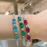 925 Sterling Silver Women's Bracelet with Cubic Zirconia Bead Jewelry Gift