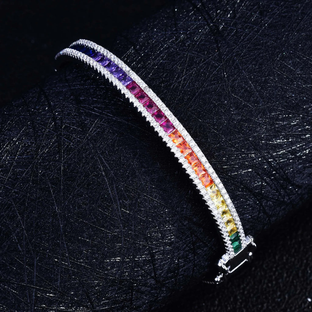 Colorful 925 Sterling Silver Bracelet for Women