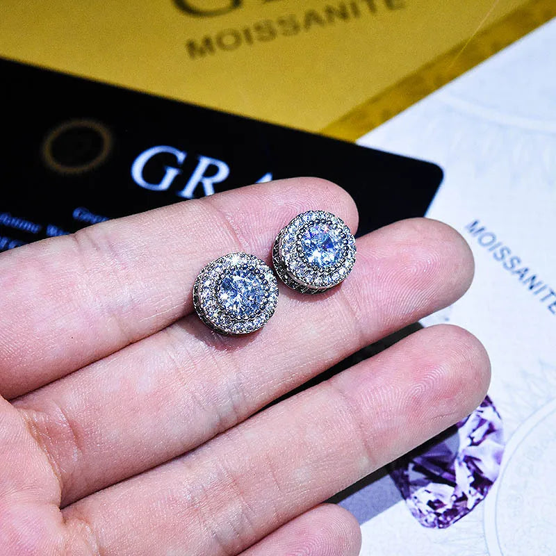 Dazzling Stud Earrings Round Cubic Zirconia Wedding Jewelry