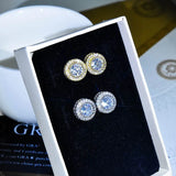 Dazzling Stud Earrings Round Cubic Zirconia Wedding Jewelry