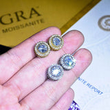 Dazzling Stud Earrings Round Cubic Zirconia Wedding Jewelry