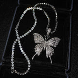 Sparkling Big Butterfly Pendant Necklace