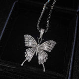 Sparkling Big Butterfly Pendant Necklace