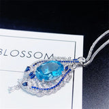Water Drop Pendant Silver Necklace for Women