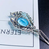 Water Drop Pendant Silver Necklace for Women