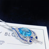 Water Drop Pendant Silver Necklace for Women