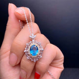 Huge Egg Pendant Choker Necklace Set Wedding Engagement Jewelry