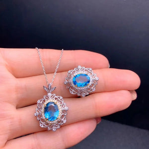 Huge Egg Pendant Choker Necklace Set Wedding Engagement Jewelry
