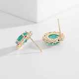 Small Round Paraiba Tourmaline Stud Earrings 925 Wedding Party Jewelry