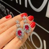 Silver Paraiba Tourmaline Drop Earrings for Women