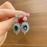 Silver Paraiba Tourmaline Drop Earrings for Women