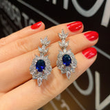 Silver Paraiba Tourmaline Drop Earrings for Women