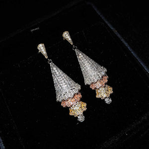 Full Diamond Tassel Earrings Wedding Jewelry Gift