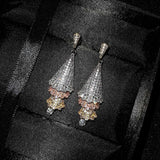 Full Diamond Tassel Earrings Wedding Jewelry Gift