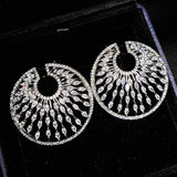 Silver Dangle Earrings Water Drop Zircon Stone Jewelry Gift