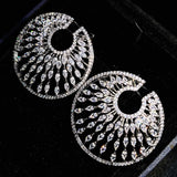 Silver Dangle Earrings Water Drop Zircon Stone Jewelry Gift