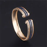 Emerald Red Zircon Stone Bangle Charms 925 Silver Bracelet