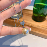 Hot Silver Pearl Pendant Necklace Jewelry Chain Pearls Wedding Anniversary Gift