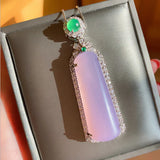 Lab Emerald Pendant Necklace Silver Choker Women Wedding Jewelry