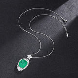 Lab Emerald Tourmaline Stone Jewelry Sets Silver Jewelry For Women