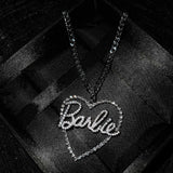 Heart Pendant Silver Choker Necklace Singer Jewelry