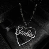 Heart Pendant Silver Choker Necklace Singer Jewelry