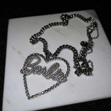 Heart Pendant Silver Choker Necklace Singer Jewelry