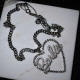 Heart Pendant Silver Choker Necklace Singer Jewelry