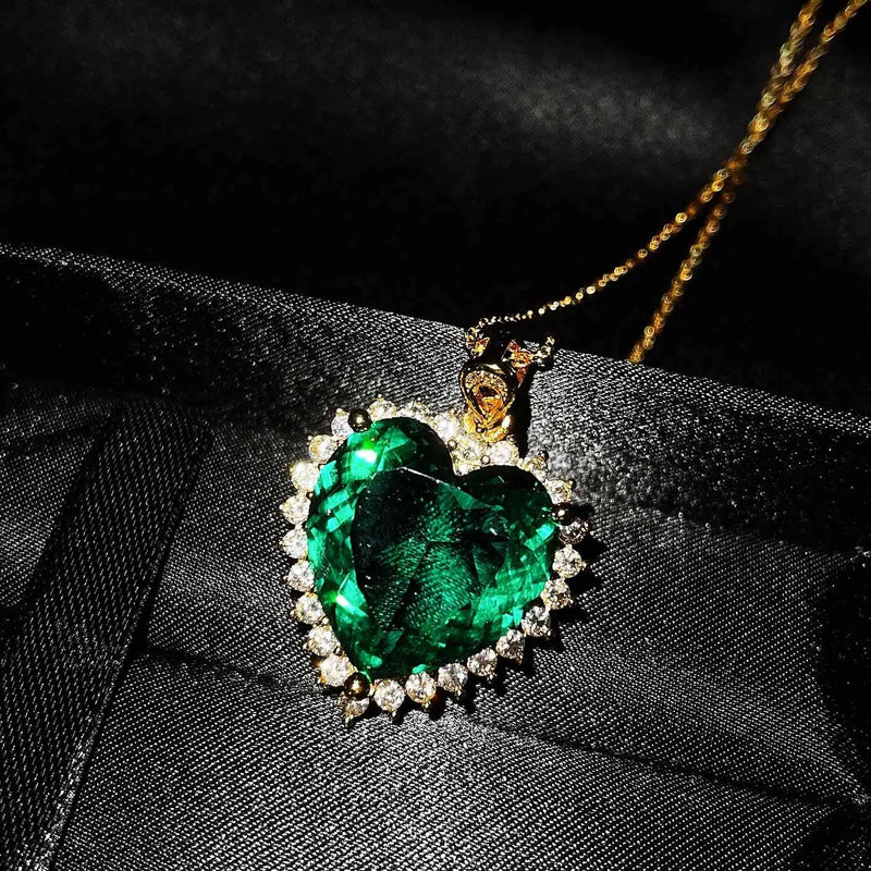 Heart CZ Pendant Necklace Silver Chain Choker