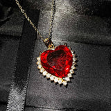 Heart CZ Pendant Necklace Silver Chain Choker