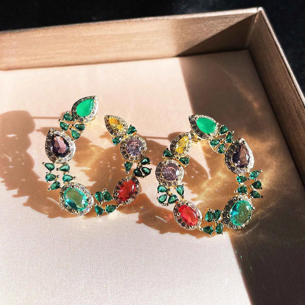 Retro Zircon Stone Earrings for Women