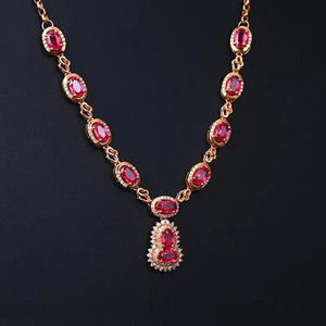 Rose CZ Pendant Necklace Pave Set CZ Evening Party Jewelry Silver