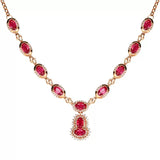 Rose CZ Pendant Necklace Pave Set CZ Evening Party Jewelry Silver