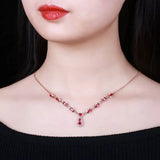 Rose CZ Pendant Necklace Pave Set CZ Evening Party Jewelry Silver