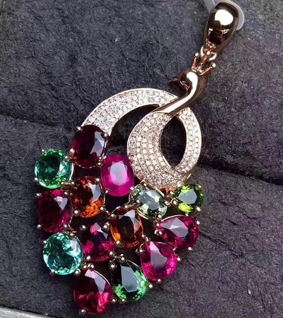 Vintage Peacock Crystal Pendant Necklace for Women