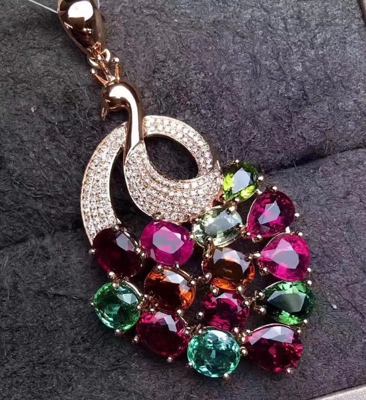 Vintage Peacock Crystal Pendant Necklace for Women