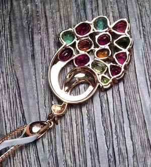 Vintage Peacock Crystal Pendant Necklace for Women