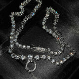 Silver Chain Necklace For Women with Zirconia Tennis Pendant