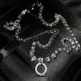 Silver Chain Necklace For Women with Zirconia Tennis Pendant