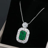 Silver Choker Necklace Lab Emerald Tourmaline Stone Chain Necklace
