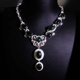Lab Emerald Necklace High Carbon Diamond Wedding Jewelry