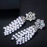 Retro Pearl Beads Tassel Earrings for Women