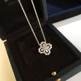 Vintage Hollow Out Flower Pendant Necklace for Ladies
