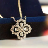 Vintage Hollow Out Flower Pendant Necklace for Ladies